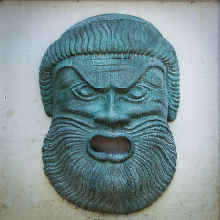 Face of an angry Zeus, religious pagan cultureの写真素材