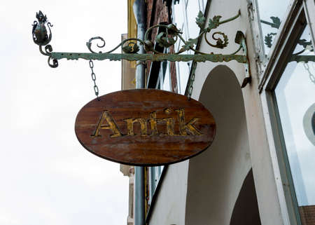 Antik signboard, antik means ancient in hungarianの写真素材