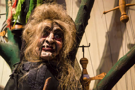 puppet of a terrible horror spooky witchの写真素材