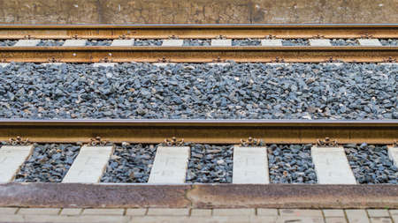 Details of railway lines at Italian Train Station