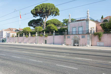 Headquarters of the Presidency of the Portuguese Republic, Jardim Afonso de Albuquerque square, Lisbon, Portugalのeditorial素材