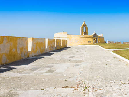 View upon Citadel of Peniche in Portugal and large blue sky, Europeのeditorial素材