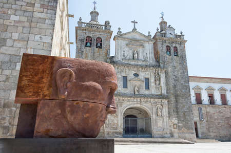 Viseu, Beira, Portugal, July 20, 2016: Viseu cathedral facade. July 20, 2016 in Viseu, Portugal