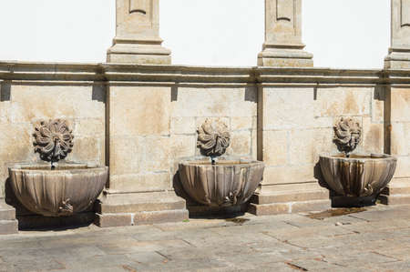Viseu, Portugal, public fountain composed by three sources