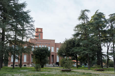 Italian town Hall, palace of about one hundred years oldのeditorial素材