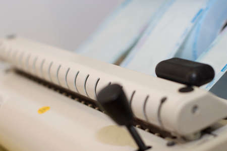 Modern dental practice. Dental chair and other accessories used by dentistsの写真素材