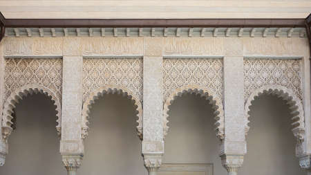 Riola, Italy - 2nd November 2017: Rocchetta Mattei castle in Riola, Grizzana Morandi - Four stones in nice composition, white stoneのeditorial素材