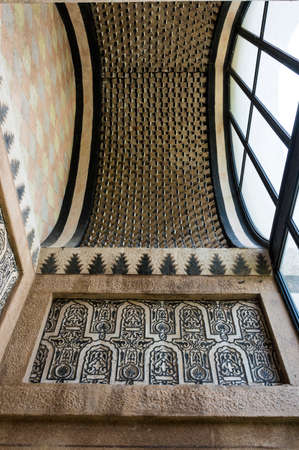 Riola, Italy - 2nd November 2017: Rocchetta Mattei castle in Riola, Grizzana Morandi - Reproduction of an arabian ceiling decoration, one hundred years old palaceのeditorial素材