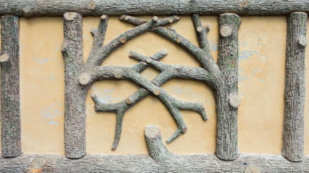 Wood decoration, design with twisted tree branchesの写真素材