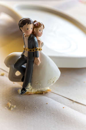 Bride and groom, modern and nice cake topperの写真素材