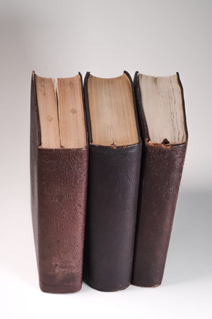 Old books on a white background.の写真素材