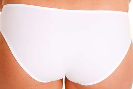 A close up of a woman in her bikini bottom