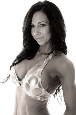 The upper body of a woman in a bikini.の写真素材