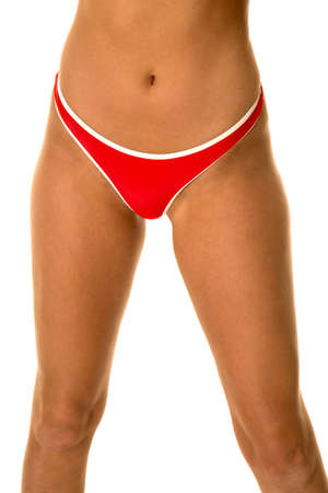 A woman's body in her bikini bottom.の写真素材