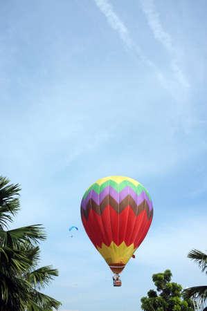 Hot air balloon on the parkの素材