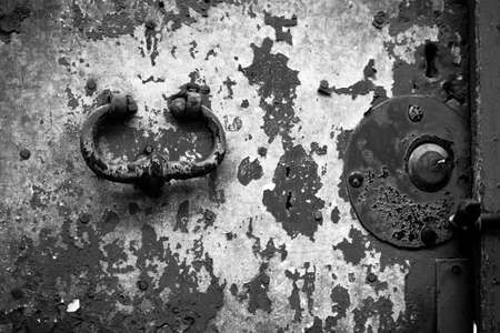 Close up of rustic old door in Sicily Catania Acirealeの写真素材