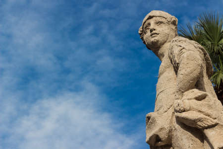 Sicily, Italy: detail of a baroque statueの写真素材