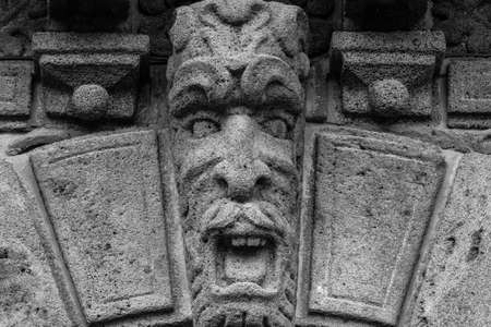 The detail of a door baroque in Sicilyの写真素材