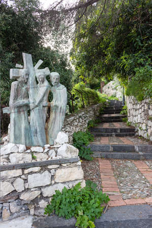 Stations of the Cross in Sicily, Italy.の写真素材