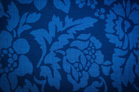 Rustic canvas fabric texture in blue color.の写真素材