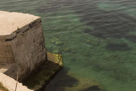 View of the Siracusa's sea from medieval Casstle.の写真素材