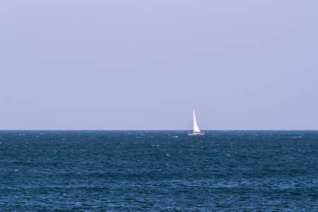 The sail boat on Mediterranean blue seaの写真素材