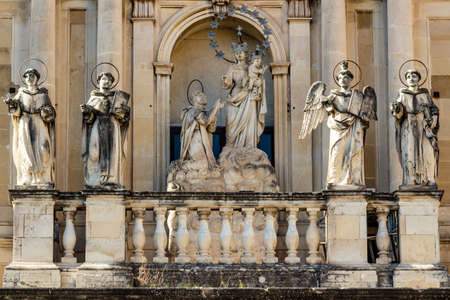 Detail of a statue in a Sicilian baroque churchの写真素材