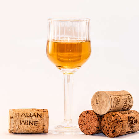 The italian wine on a withe backgroundの写真素材
