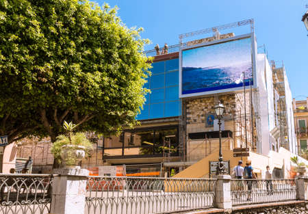 TAORMINA ITALY - MAY 07 2017: Congress Palace where it will be held 2017 G7 Summit.のeditorial素材