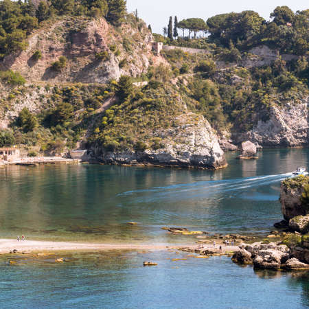 The beautiful Sicilian coast with ancient summer residencesの写真素材