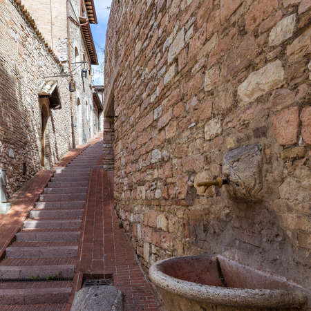 Streets and alleys in the wonderful town of Foligno (Italy)の写真素材