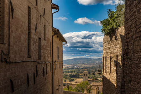 Streets and alleys in the wonderful town of Foligno (Italy)の写真素材