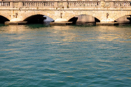 Syracuse (Italy): detail of the Umbertino bridgeの写真素材