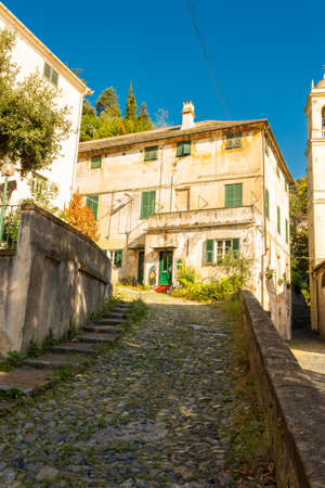 View of a house of an ancient medieval villageの写真素材