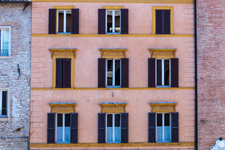 the colorful and beautiful Italian houses and ancient windowsのeditorial素材