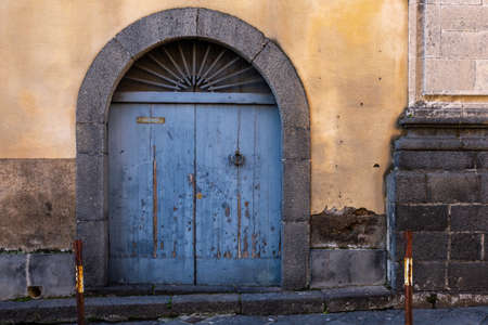 The Ancient door of a Sicilian houseの写真素材