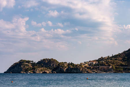 view of the Gulf of Taotmina (Italy)の写真素材