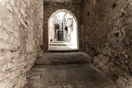 glimpse of a typical Sicilian medieval villageの写真素材