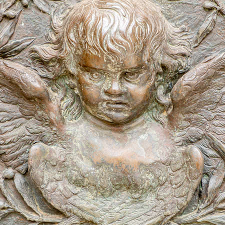 Close up of rustic old door in Florence, Italy.の写真素材