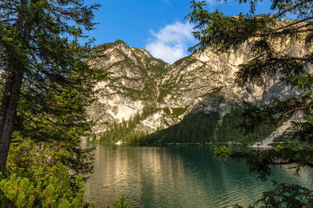 Lake Braies is a lake in the Prags Dolomites in South Tyrol, Italy
