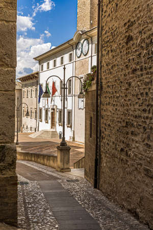 Streets and alleys in the wonderful town of Spoleto (Italy)の写真素材