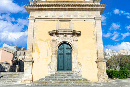 View of an Ancient Sicilian Baroque churchの写真素材