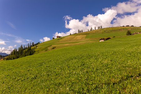 Dolomiti Alps in Alta Badia landscape amd peaks view, Trentino Alto Adige region of Italyのeditorial素材