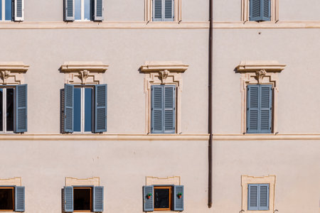 Doors and windows of ancient Italian housesの写真素材