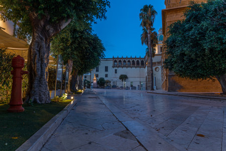 Mazara del Vallo street at blue hour