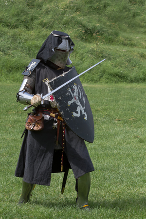 English knight in armour with swordの写真素材