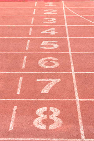 vertical number on the start of a running trackの写真素材