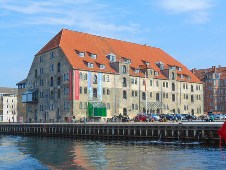 COPENHAGEN, DENMARK - MARCH 30, 2014: Tourists visiting the Dansk Arkitektur Center meaning Danish Architecture Centreのeditorial素材