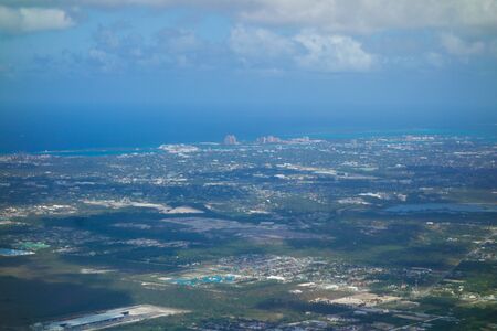 Aerial view of the city of Nassau, USAの写真素材