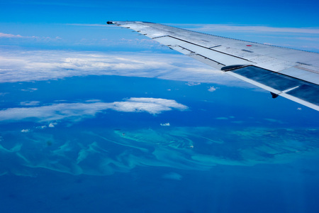 Aerial view of Bahamas islands, USAの写真素材